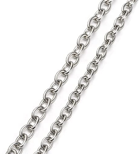 Edelstahl Halskette 50cm, Ketten Silber Teenager 3mm Rolokette Link Chain Lustige Geschenke für Männer