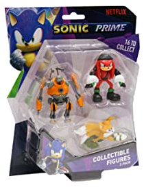 BANDAI Sonic Prime Collectable Figures 3 Pack Set 1 | 6.5cm The Hedgehog Models Based On Netflix TV Show Toys Make Great Gaming Merchandise For Adults And Kids (PM2020A)