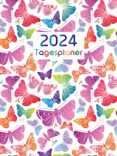 Terminplaner 2024: Tagesplaner 1 Seite 1 Tag, Din A4, 12 Monate, Buchkalend mit Uhrzeit, Zusätzlich zu Feiertagen, To do, wichtigen Notizen