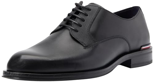 Tommy Hilfiger Core RWB Hilfiger Text LTH Shoe FM0FM05255, Zapatos Derby Hombre, Negro (Black), 42 EU