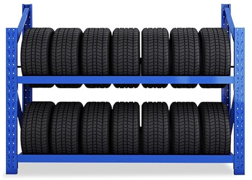 Reifenständer felgenregal felgenhalter Kommerzielles Reifenlagerregal, große Garagen-Ausstellungsregale for Autowerkstätten, robuster Felgen-Reifenständer-Organizer for die Werkstatt zu Hause – for 14