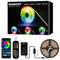 BUNACET RGB+IC COB LED Streifen Strip 6M 24V Dimmbar, Lichtband LED Band Leiste Lichtleiste Selbstklebend mit Netzteil RF Fernbedienung & App-Steuerung, Musik Sync für Küche Schlafzimmer Deko
