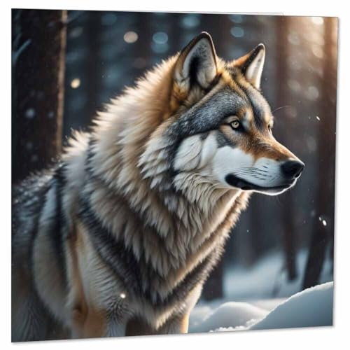 Wolf-Grußkarte – Wolfs-Geburtstagskarte, 145 x 145 mm