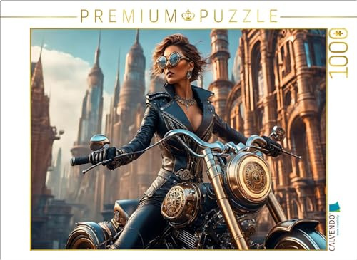 Puzzle · Steampunk Bikerbraut | Steampunk · Mensch und Maschine · 1000 Teile · Lege-Größe 64 × 48 cm · CALVENDO Puzzle