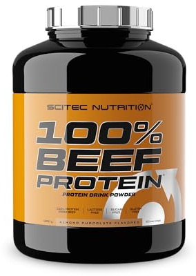 Scitec Nutrition 100% Beef Protein - Hydrolysierte Peptid-Formel | 100 % Eiweiß aus Rindfleisch - mit Aminosäuren - Laktosefrei, Zuckerfrei, Glutenfrei 1,8 kg, Mandelschokolade