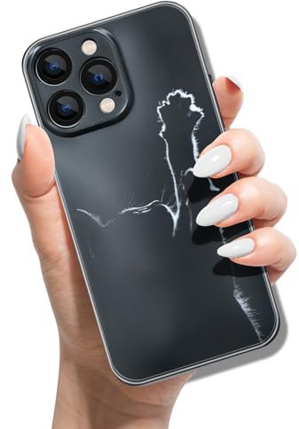 Silicone Case for iPhone 11 Pro 5.8 inch Print Animal Pattern Design Soft TPU Bumper Shockproof Cover Black Case for Women Girls Man Boys - Cat's Paw