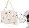 WOTEG Baby Wickeltasche,Weiche Baumwoll-Stickerei-Tragetasche,Große Kapazität Baumwolle Reise Wickeltasche Tragetasche Henkeltaschen Tragbare Leichte Babytasche Mama Tasche