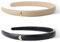 SXQLYH Lot de 2 Serre-Tête En cuir PU, Serre Tête Femme Bandeau Épais Rembourré Avec boutons Love - pour Cheveux de Festival Femmes Filles - En cuir synthétique souple, noir + beige