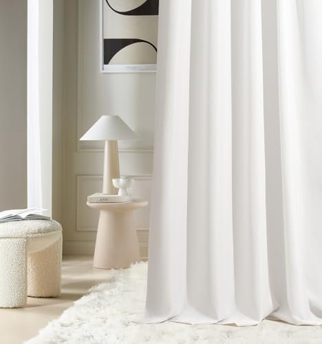 ROOM99 Tenda con occhielli argentati, Aura, 140 x 250 cm, larghezza x altezza, oscurante, decorazione moderna, per soggiorno, camera da letto, ecru, 1 pezzo