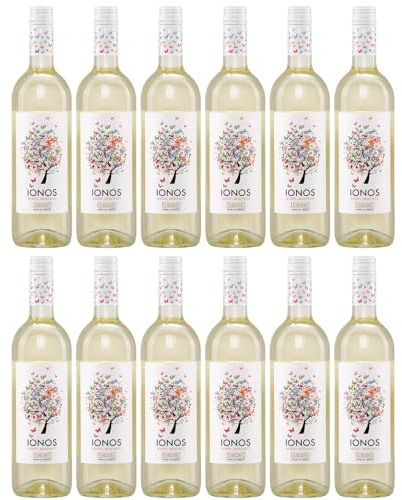 Ionos Weißwein trocken 12x 0,75l | Trockener Weißwein aus Griechenland | Cavino | 12% Vol. | +20ml Jassas Olivenöl