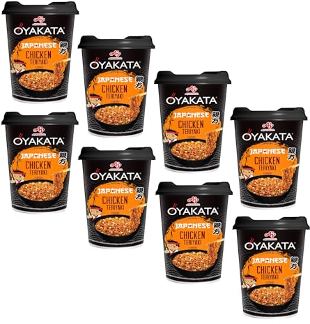 Oyakata® Instant-Gericht mit Sauce und Nudeln | Instant-Nudeln mit Hühnchengeschmack Teriyaki – 8 x 96 g | japanische Spaghetti Huhn