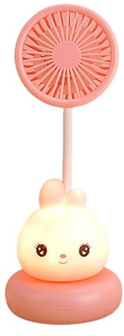 Mini ventilador LED USB, ventilador de refrigeración recargable de dibujos animados, enfriador de aire USB portátil para niños en biblioteca de dormitorio, enfriamiento rápido para viajes, camping,
