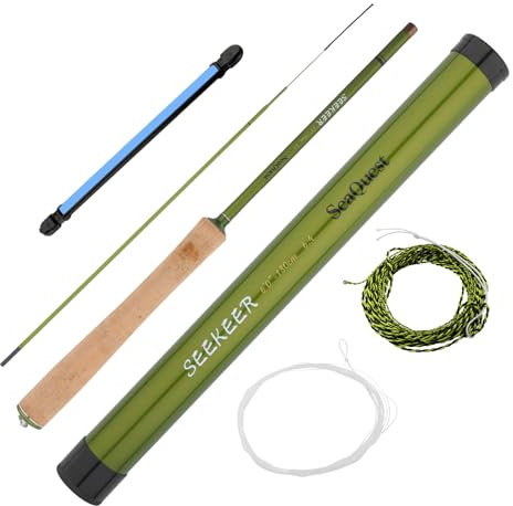 SeaQuest Seeker Tenkara Canne à pêche à la mouche 1,8 m Vert ultra léger