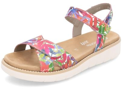 Remonte Damen Riemchensandalen D2049, Frauen Sandalen,lose Einlage,Freizeitschuhe,offene Schuhe,Strandschuhe,Riemen,Riemchen,Multi (90),42 EU
