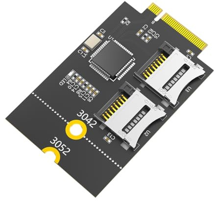 JMT M.2 NGFF Key B auf Dual Micro SD Karte TF Card Adapter Unterstützung USB Bus, M.2 Key B im Format 3042/3052