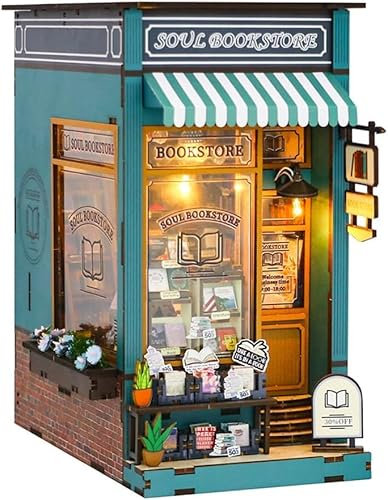 Book Nook.Maqueta Libro para estantería. Book Nook Kit. Manualidades para Adultos. Juguetes Casa de Muñecas en Miniatura de Madera