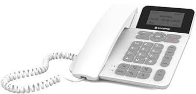 COCOMM F360 Teléfono Fijo con SIM, 4G, Bluetooth5, Volte, Botón SOS, Uso residencial, Uso Profesional, móvil de fácil Funcionamiento, Color Blanco