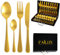 36-Piece Gold Cutlery Set,Stainless Steel Cutlery Set for 9 People–Elegant Cutlery Sets with Knives - Forks Set, Dinner and Tea Spoons Sets-Ideal for Home,Party and Restaurant
