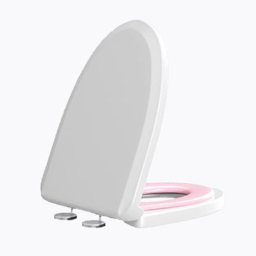 Wttfc Cuvette Toilette Familial,Couvercle De WC,Abattant WC pour Adultes Et Enfants avec Frein De Chute,Lunette De Toilette avec SièGe Enfant MagnéTique,CharnièRe RéGlable,Rose,V Type
