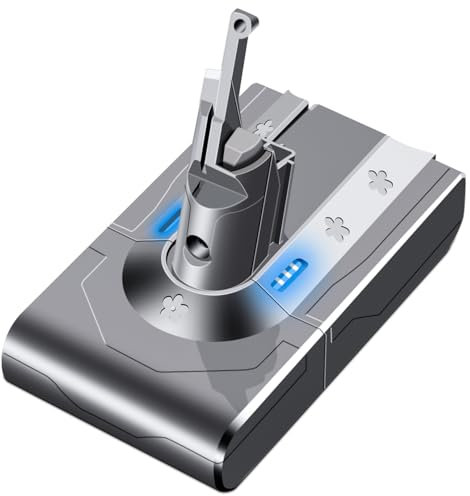 DTK Batteria per Dyson V8 SV10 21,6V 4000mAh Litio-Ione Compatibile con Aspirapolvere Senza Fili Dyson V8 Animal/Absolute/Fluffy/Motorhead/Trigger/HEPA Series