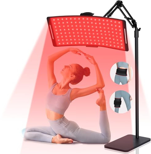 KingPavonini Red Light Therapy for Body, 2-in-1 Red Light Therapy Lamp Convertible to Wearable Belt, 9 Modes, 660nm Red & 850nm Infrared Light Therapy for Face Back Waist Knee, Muscle Recovery