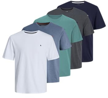 JACK & JONES Herren Jjepaulos Tee Ss Crew Neck 5Pk Mp (5er Pack)