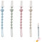 Lot De 4 Attache-tétine En Silicone, Attaches-sucettes Avec Clip De Sécurité Pour Bébés Garçons Et Filles, Accessoires Pour Poussettes, Chaises Hautes, Berceaux, Sièges Auto-faciles À Nettoyer