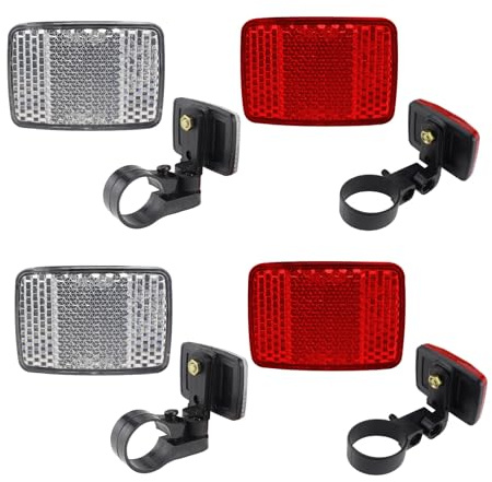 Helonge Bike Reflectors,Bicycle Reflectors,2 Pair Bike Front and Rear Reflectors Kit