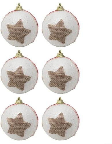 Set mit 6 Weihnachtskugeln, hängende Anhänger, Baumschmuck, bruchsichere Kugeln für festliche Jahreszeit (C)