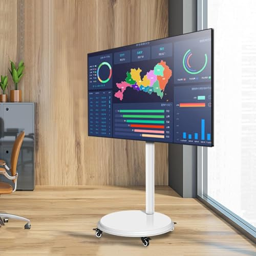 Mobile Stand - Mobile Tv Stand For 24-43 Inch Screen, Portable Rolling Tv Cart With Lockable Wheels, Height Adjustable Rolling Floor Tv Stand, Universal Tv Floor Stand