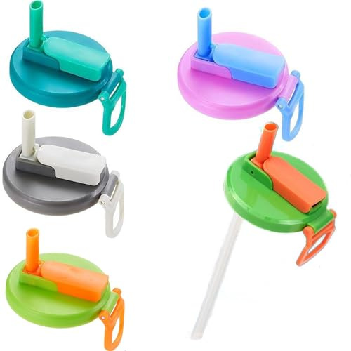 4 Pack Soda Can Lids with 4 Silicone Straws.Reusable Can Covers, Soda Can Lids with StrawAnti Spike Drink Covers, for Can Lids for Fizzy Drinks, Beer,Seltzer & Juice Cans (Purple, Gray, Blue, Green)