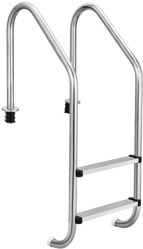 GarveeLife 2-Step in-Ground Swimming Pool Ladder, Premium 304 Stainless Steel Pool Steps with Ergonomic Handrails, Anti-Slip Heavy-Duty Design, Supports Up to 120 kg for Home or Commercial Use