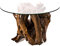 Windalf Rustikaler Design Natur Couchtisch Zara 63 cm Hoher Kafee-Tisch Beistelltisch Abstelltisch Couchtisch Handarbeit aus Wurzelholz