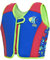 Zoggs - Swimsure Jacket Giubbotto da bagno unisex, per bambini, 4-5 anni/18-25 kg, blu/rosso/verde.