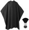FRCOLOR Barber Cape Salon Cape Hairdressing Apron Black Long Hair Cutting Gown, Neck Duster Brush Included - 55 x 63