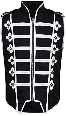 Ro Rox Sleeveless Marching Band Parade Military Jacket, Lightweight Military Drummer Vest for Stage Performances, Steampunk Themed Parties, Dress Up Parties
