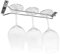 BSM Marketing Soporte cromado para copas de vino para armario y bar, barra de almacenamiento de perfil bajo (33 cm)