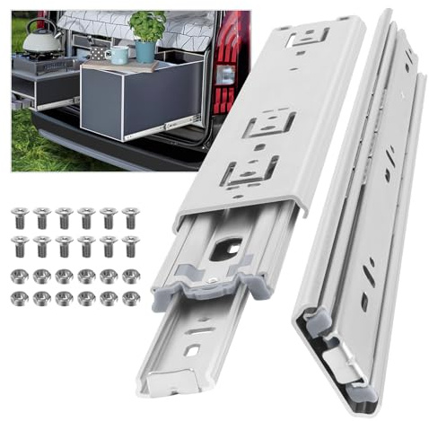 AOLISHENG 950mm Heavy Duty Drawer Runners 68Kg Load Capacity 1 Pair | 38 in,Without Lock,Side Mout,Drawer Slides,Ball Bearing, Full Extension Rails,Detachable,for industrial drawers,Motorhomes