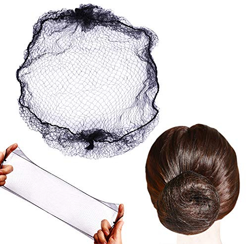 50 Pieces Invisible Hair Nets for Buns Elastic Hair Mesh Hair Buns Holder for Ballet Women (Black)