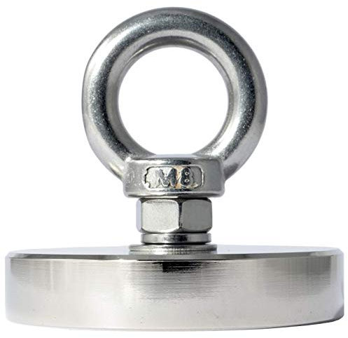 Neodym Bergemagnet - Neodym Magnet zum Angeln - 67 mm – Zugkraft 150 KG Stark - Fishing Angelmagnet – Topfmagnet Flachgreifer zum Magnet Fischen