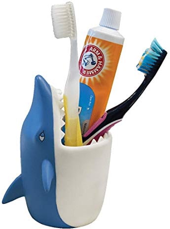 Lily’s Home Fun Kids Animal Toothbrush Holder, Bathroom Organizer, Pencil Cup - Shark