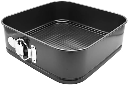 CABLEPELADO Molde repostería Cuadrado, Molde para Bizcochos, Molde para Horno, Molde Tarta, Molde Pasteles, Soporta hasta 230ºC, Antiadherente, Liberación rápida Clip-Clap, Longitud 24 cm x 7 cm Alto