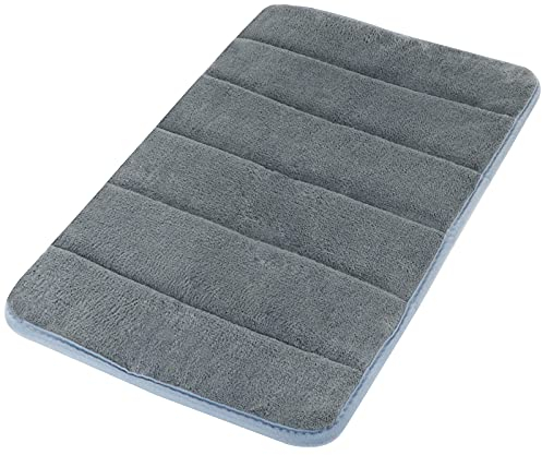Gifoto Badematte rutschfest Badezimmer Teppiche, Waschbarer SaugfäHiger Weicher Flauschiger Badezimmerteppich FüR Badzimmer Badewanne Dusche Wohnzimmer Schlafzimmer (40 X 60cm, Grau)