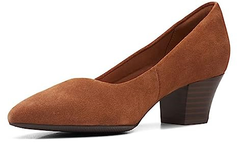 Clarks Damen Teresa Step Pumps, Dunkelbraunes Wildleder, 39 EU
