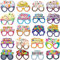 Happy Birthday-Brillen – 20 Verschiedene mehrfarbige Brillendekorationen – Fotoautomaten-Requisiten – originelles Partyzubehör – lustige Gastgeschenke – von PixiPy