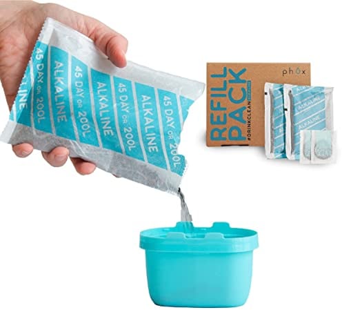Phox Brita Compatible - Eco Refillable and Reusable Filter Cartridge, Alkaline pH, Added Magnesium and Alkalinity Compatible with Maxtra and Maxtra+ (Alkaline)