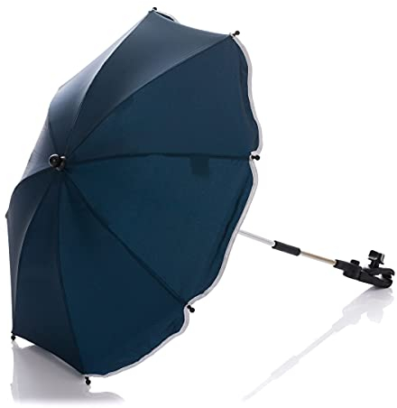 Fillikid Sonnenschirm Easy Fit Exclusiv - UV Schutz 50+ / 65 cm Durchmesser - Biegsamer Schirm mit Universalhalterung für Rund- und Ovalrohre - für alle gängige Kinderwagen, Buggy