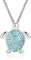 Yienate Collar De Tortuga Collar De Plata Colgante De Tortuga Cadena De Cristal Azul Collar De Tortuga Encanto Lindo Animal De La Joyería De Cristal De Regalo Para Las Mujeres Las Niñas