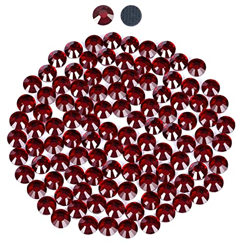 2880 Hotfix-Strasssteine,Flatback Glitzersteine Stones, Glas, runde Kristalle Strasssteine, Edelsteinezum Basteln, für Kleidung, Schuhe, Taschen, DIY-Dekoration,Siam,SS16,3.8MM-4MM