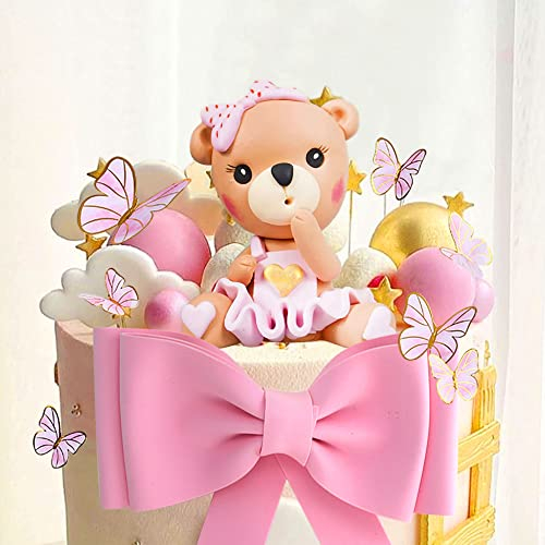 JeVenis Kuchen Dekoration Teddybär Baby Dusche Geburtstagstorte Dekoration Girl